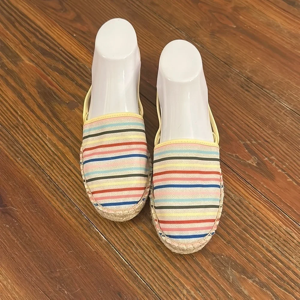 NEW Talbots Multi Horizons Izzy Slip-on Striped Canvas Espadrilles Sz 7.5 Preppy